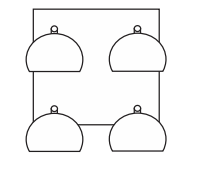 PLAFON 4 LUCES 4XGU10 BASE 20X20CM NEGRO